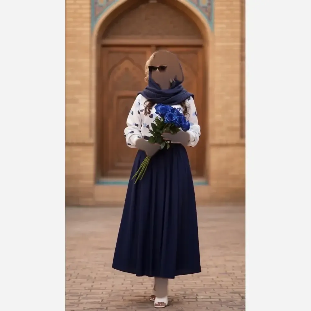 سه تیکه شومیز بوگاتی و دامن پوپلین کتان فری سایز