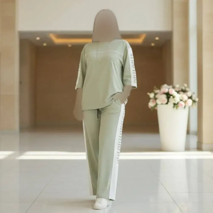 ست تیشرت شلوار زنانه گلکسی پنبه درجه یک فری سایز