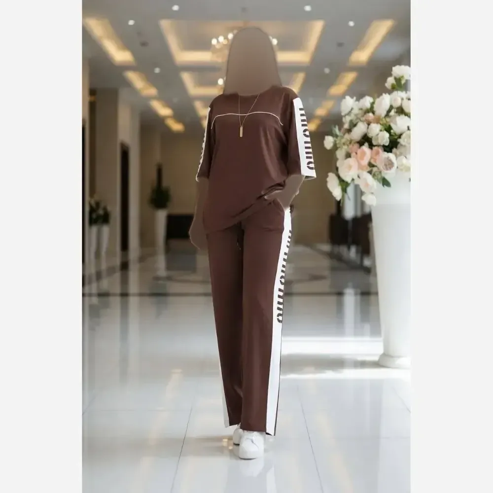 ست تیشرت شلوار زنانه گلکسی پنبه درجه یک فری سایز