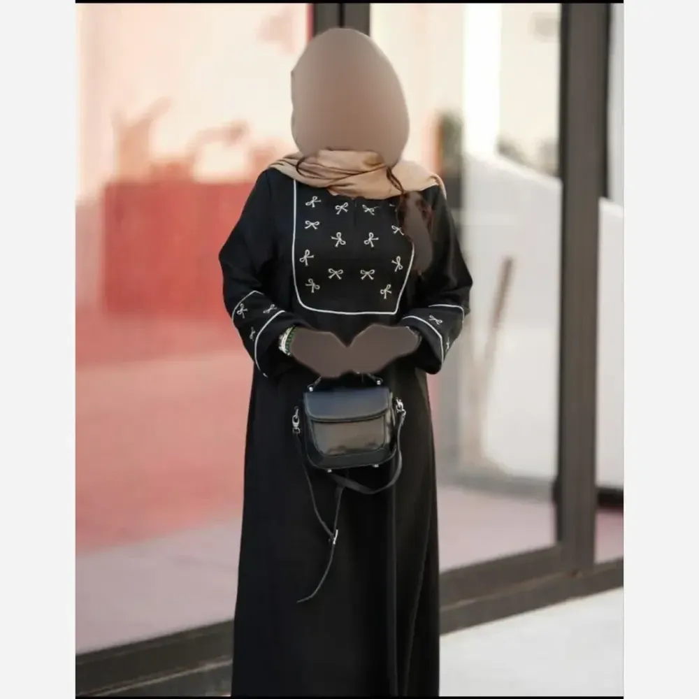 پیراهن لنین گلدوزی شده جلو زیپدار فری سایز