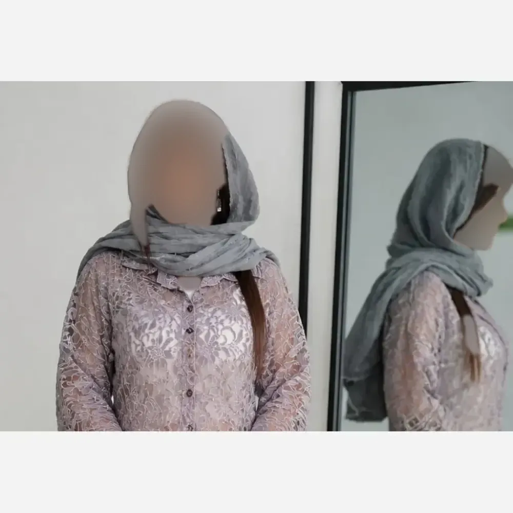 بلوز شومیز زنانه مجلسی آستین سه ربع دانتل شیشه ای فری سایز