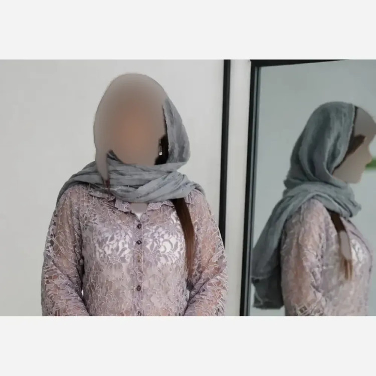 بلوز شومیز زنانه مجلسی آستین سه ربع دانتل شیشه ای فری سایز