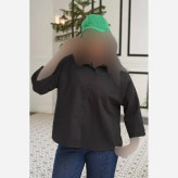 شومیز مانتویی لنین ترک درجه یک فری سایز رنگ مشکی سبز استخونی نارنجی