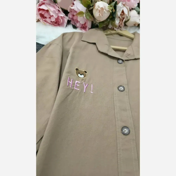 مانتو لنین پنبه گلدوزی HEY فری سایز