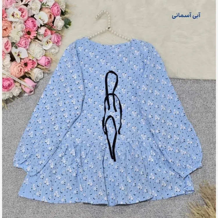 تونیک مانتویی گل گچی پایین کلوش فری سایز تا 48