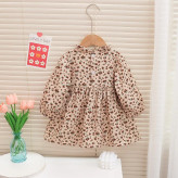 پیراهن دخترانه وارداتی چرم و مخمل کبریتی سایز 1 تا 5 سال