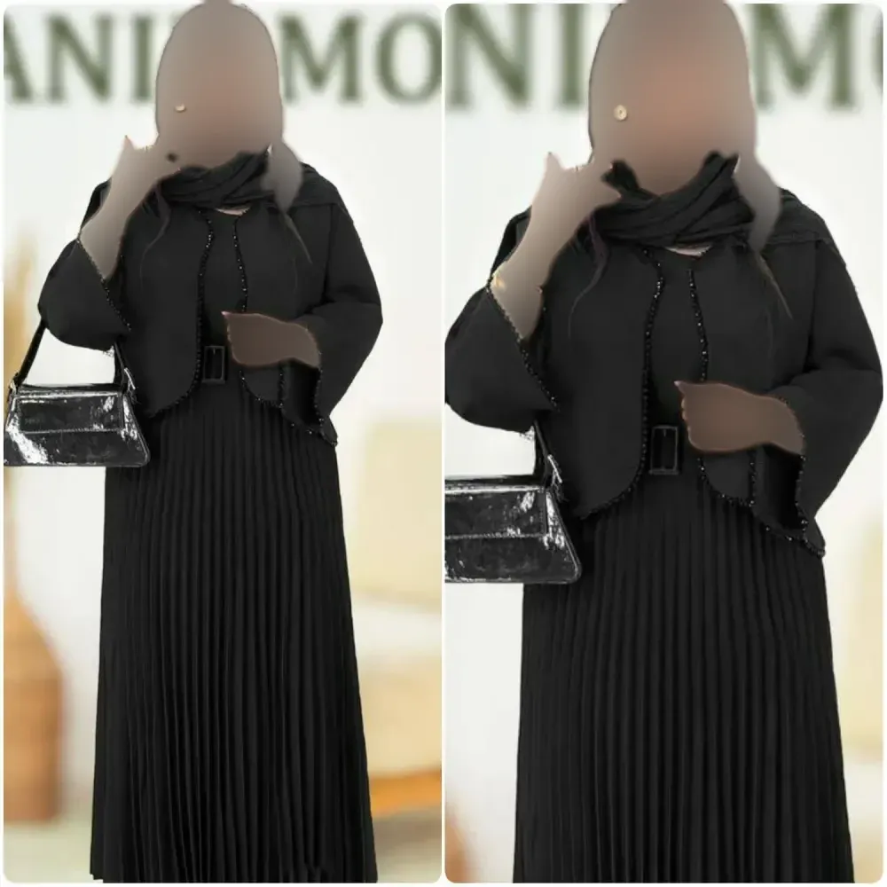 سه تیکه فاریا سارافن بوگاتی و کت کرپ مازراتی رنگ مشکی فری سایز