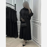 سه تیکه فاریا سارافن بوگاتی و کت کرپ مازراتی رنگ مشکی فری سایز