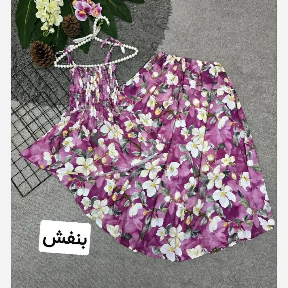 ست تاپ و دامن نخی زنانه فری سایز ضد حساسیت