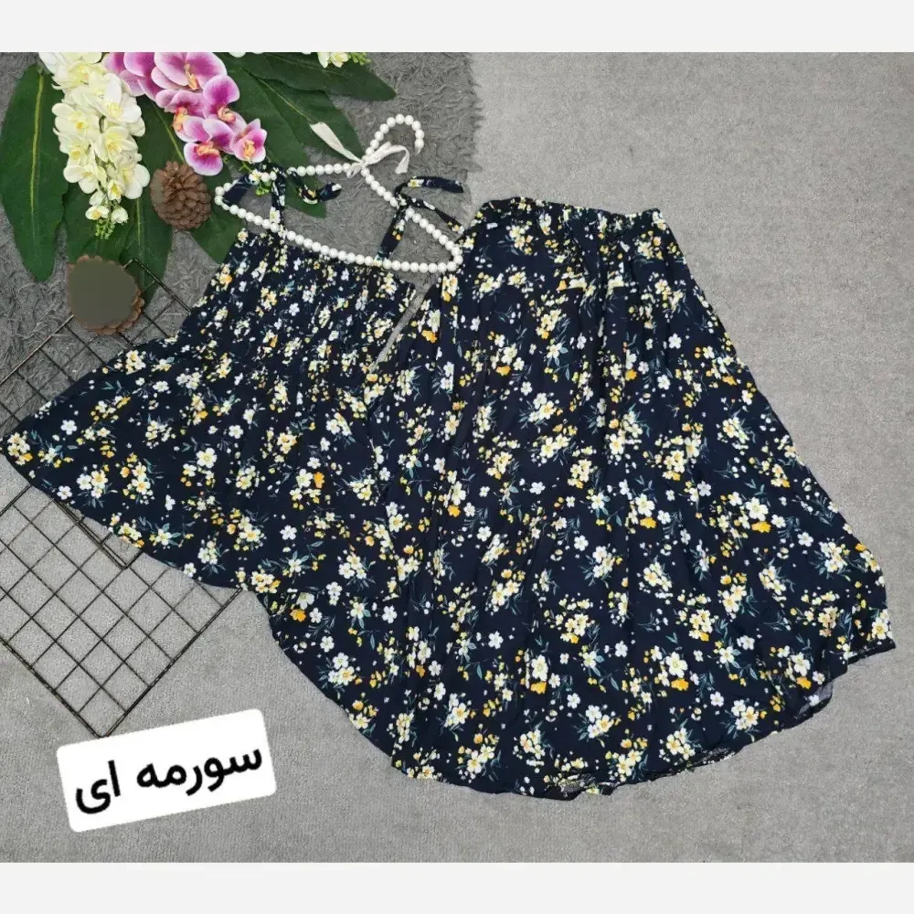 ست تاپ و دامن نخی زنانه فری سایز ضد حساسیت