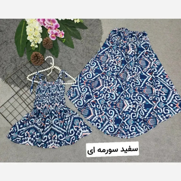 ست تاپ و دامن نخی زنانه فری سایز ضد حساسیت