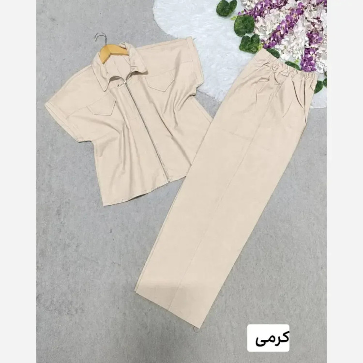ست لباس زنانه لنین مدل نیکو فری سایز