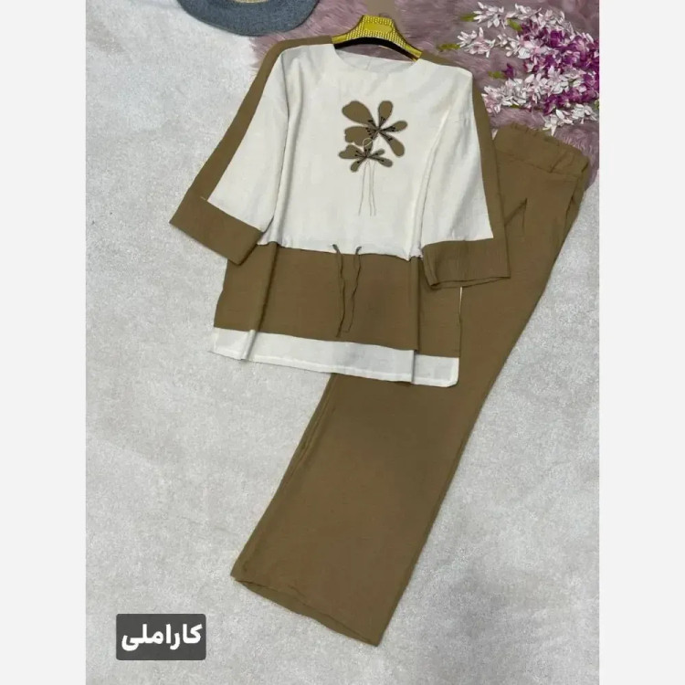ست شومیز و شلوار لنین و شانتون هایدی فری سایز 38 تا 46