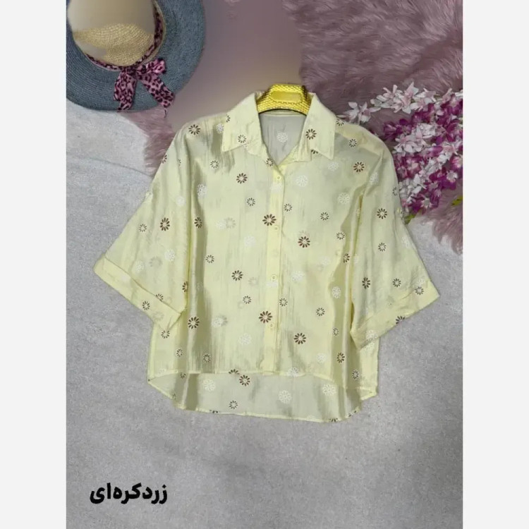 شومیز عروسکی بابونه جنس پری شیشهای درجه یک سایز فری 38 تا 46