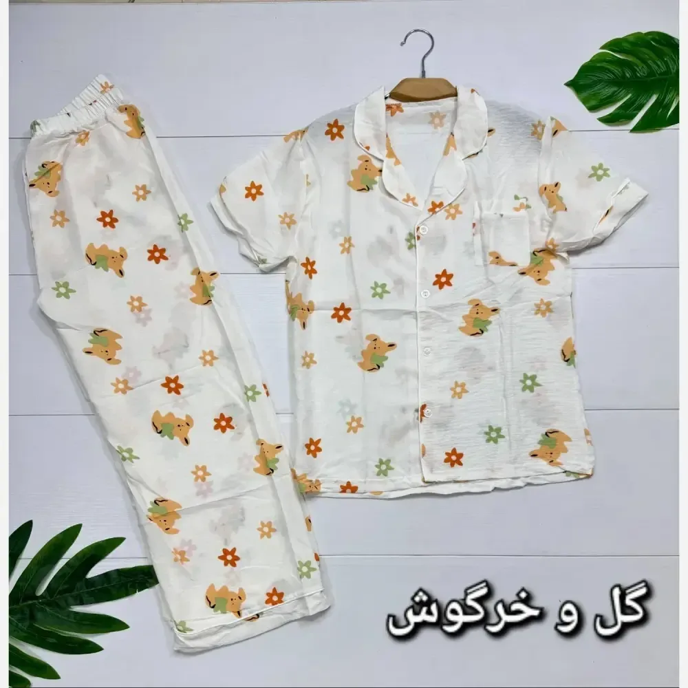 بلوز شلوار نخی زنانه مدل هانا فری سایز وارداتی