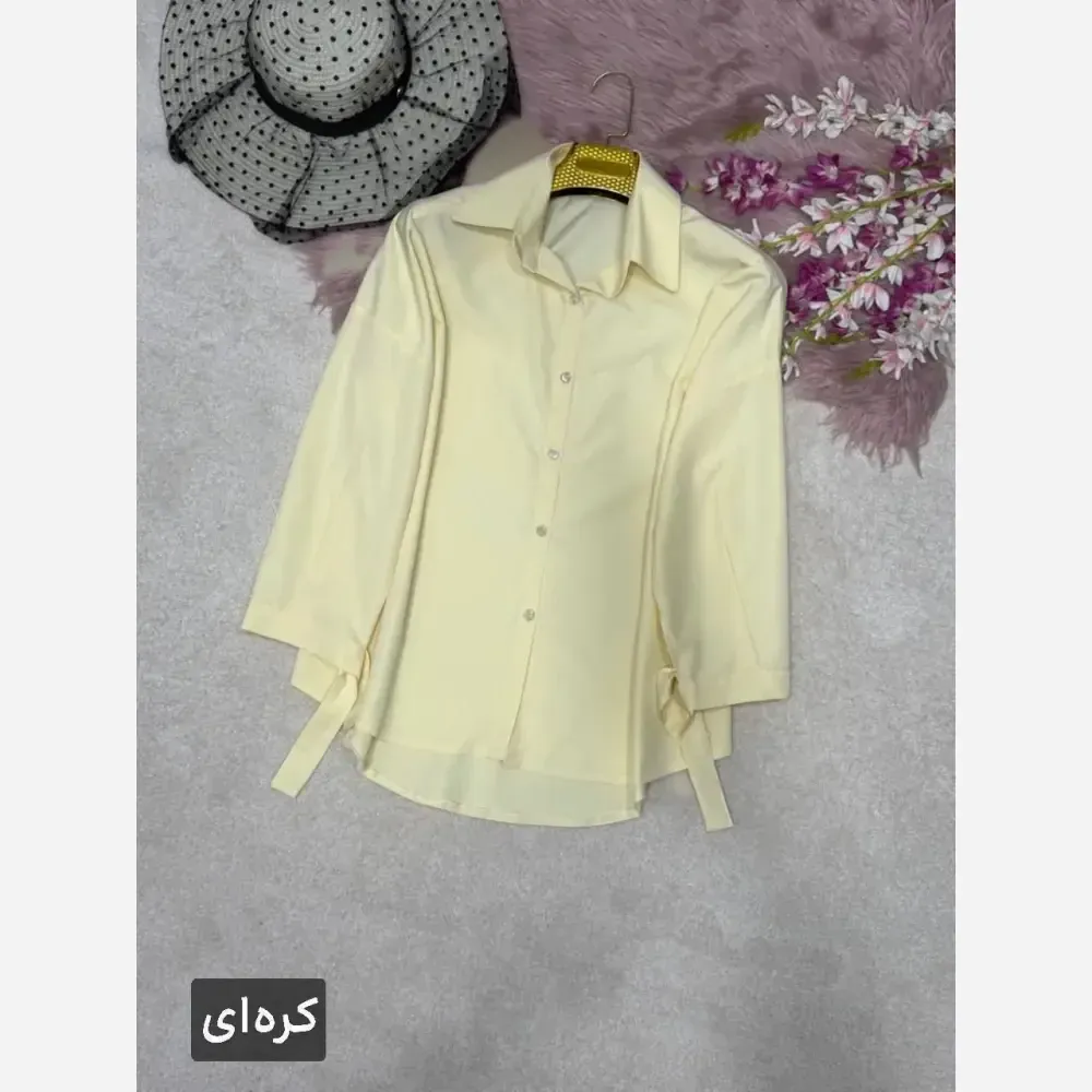 شومیز گره ای نیکی جنس پری خنک و سبک سایز فری 38 تا 48