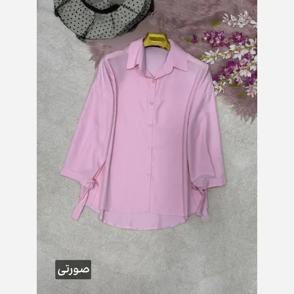 شومیز گره ای نیکی جنس پری خنک و سبک سایز فری 38 تا 48