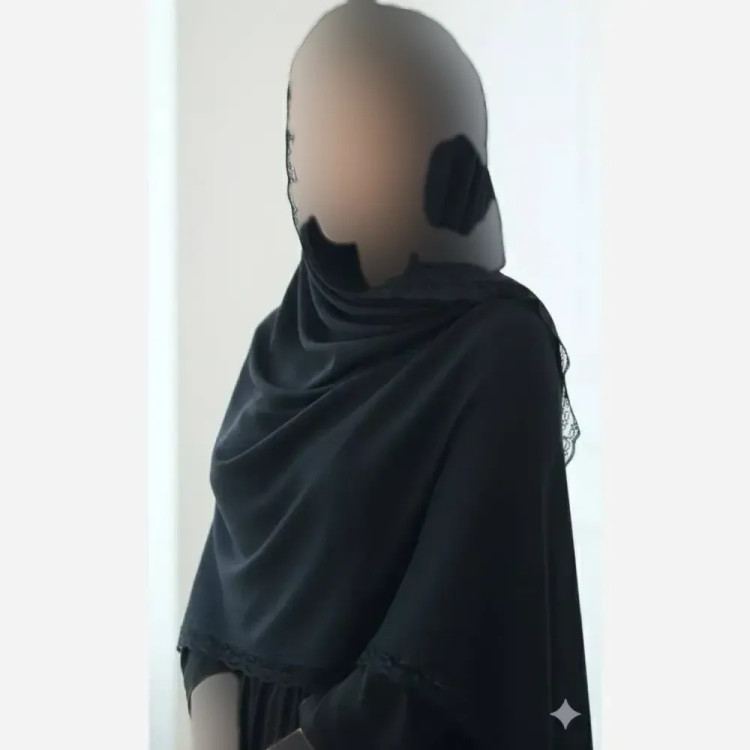 شال پلیسه لبه توری مجلسی زنانه