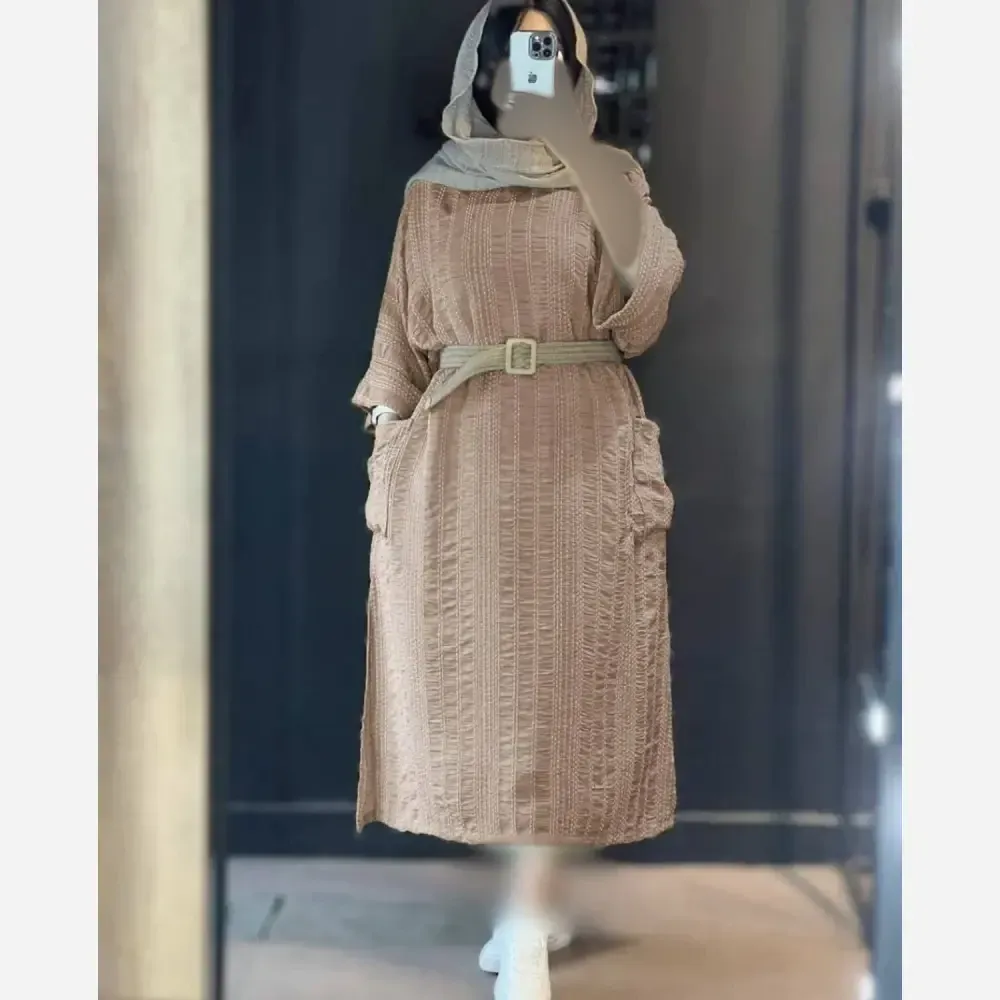 کفتان زنانه ساناز کوک دوزی اعلا فری سایز با کمربند