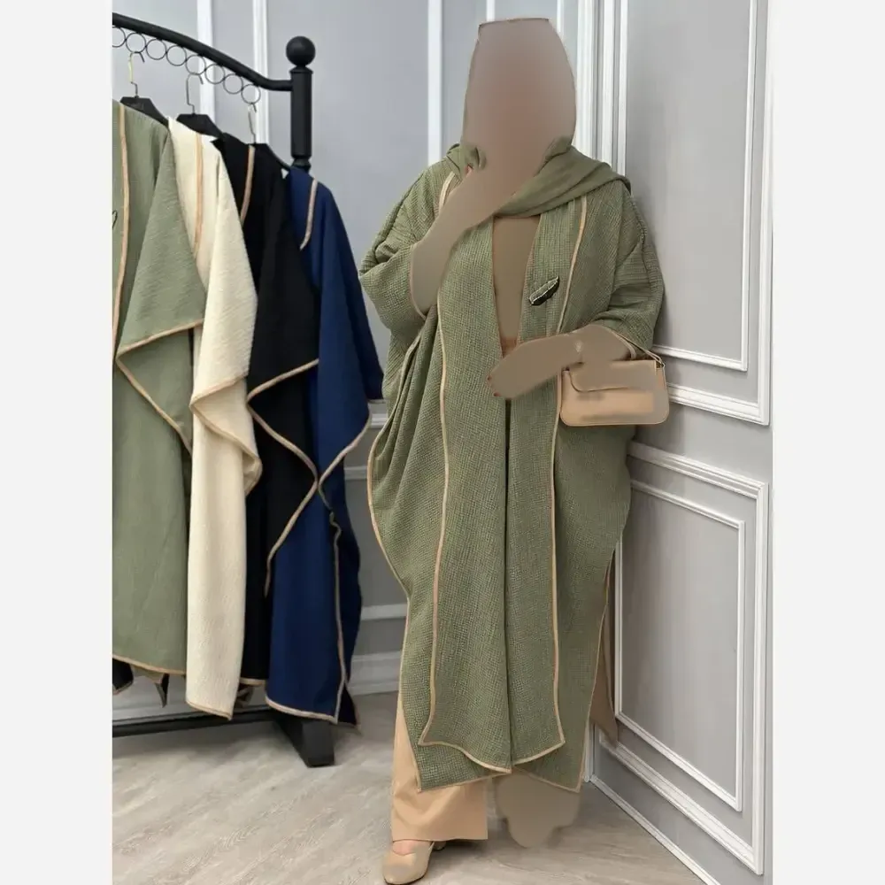 مانتو حصیری میخک فری سایز قواره آزاد با گل سینه