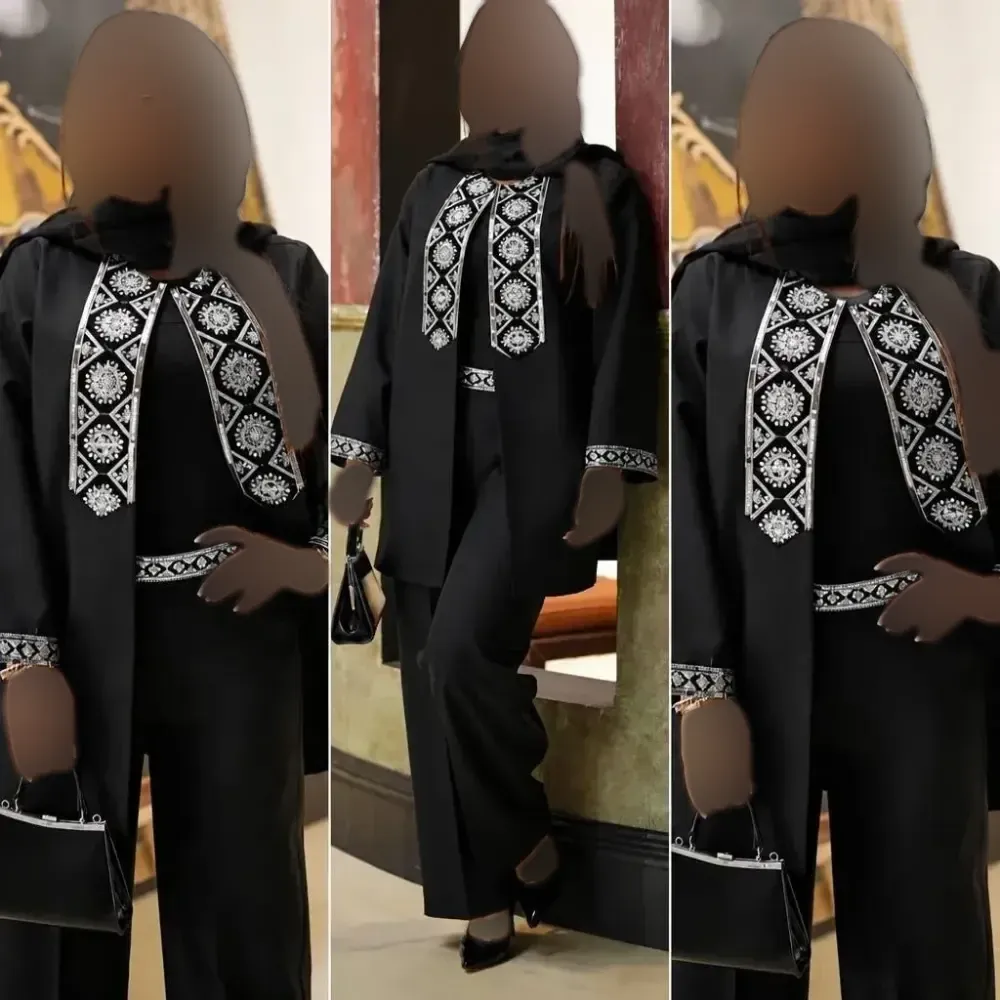 ست کت شلوار زنانه پرشین مکانیک فری سایز رنگ طلایی و نقره ای