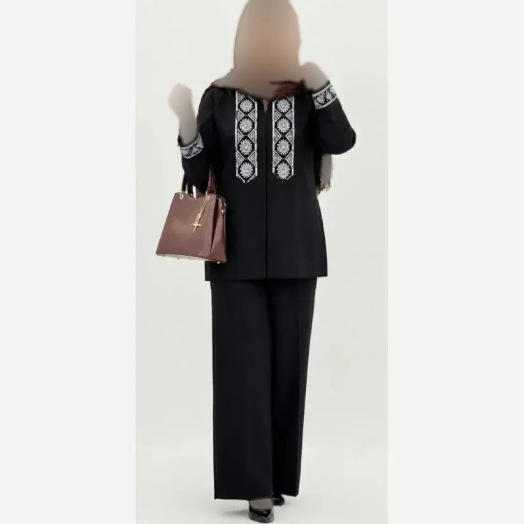 ست کت شلوار زنانه پرشین مکانیک فری سایز رنگ طلایی و نقره ای
