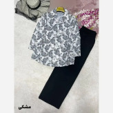 ست شومیز شلوار بته جقه شومیز بوگاتی شلوار مازراتی فری سایز