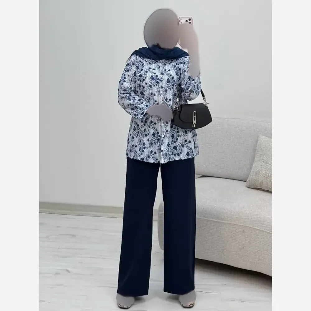 ست شومیز شلوار بته جقه شومیز بوگاتی شلوار مازراتی فری سایز