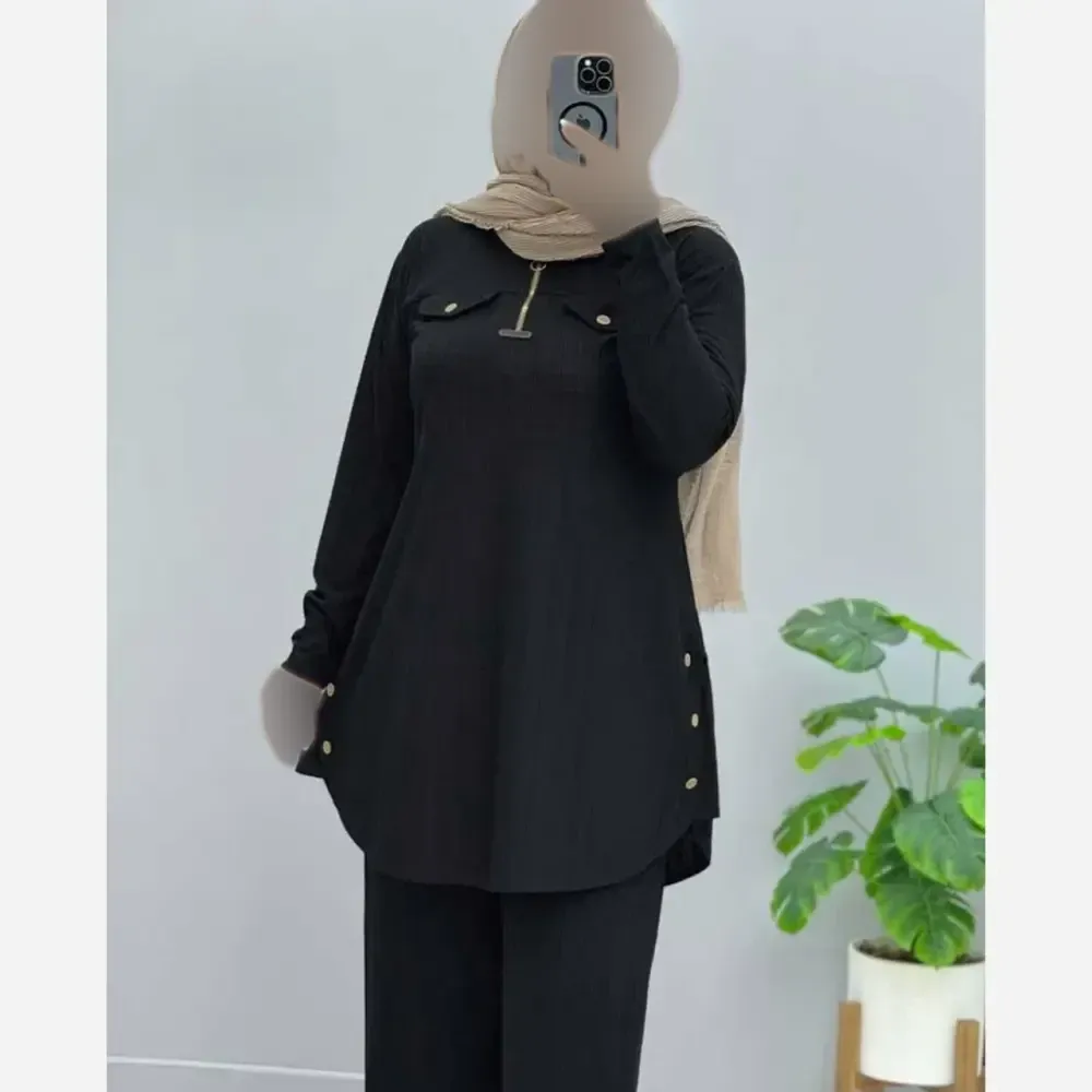 ست تونیک شلوار کریشه فری سایز زنانه