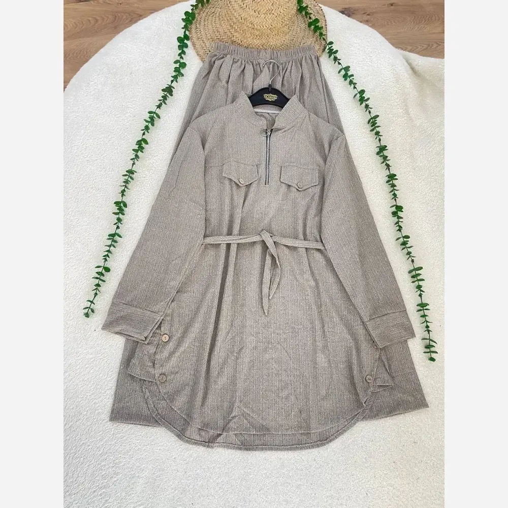 ست تونیک شلوار کریشه فری سایز زنانه