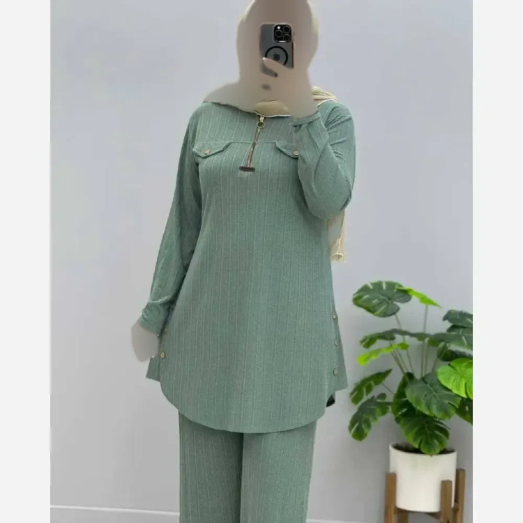ست تونیک شلوار کریشه فری سایز زنانه