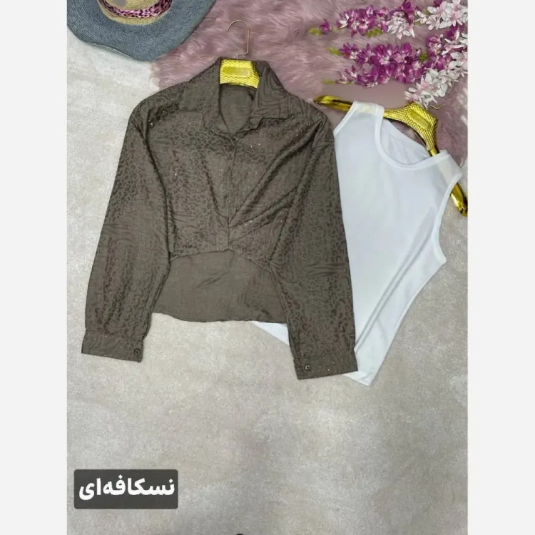 ست دوتیکه گره ای دلا جنس صوفیا نگین دار فری سایز