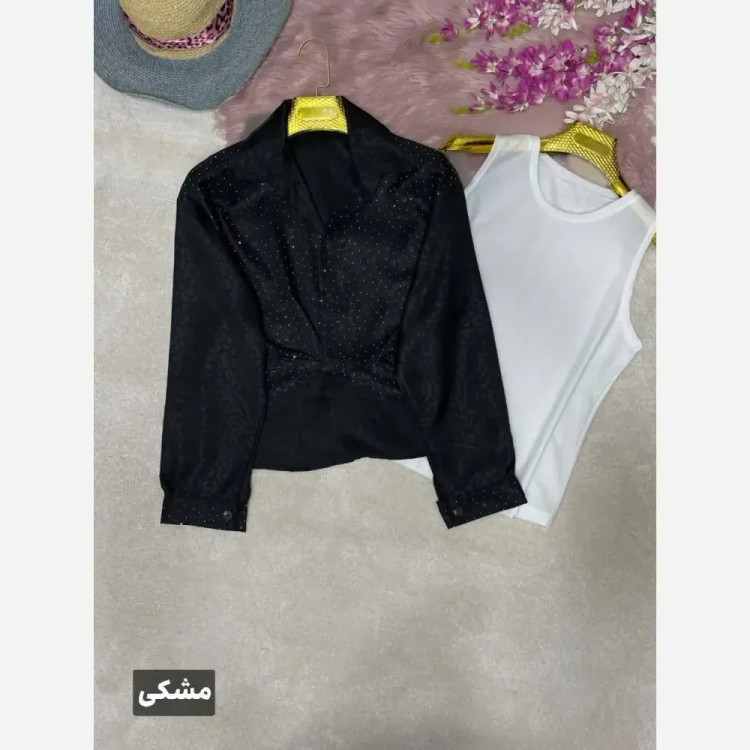 ست دوتیکه گره ای دلا جنس صوفیا نگین دار فری سایز