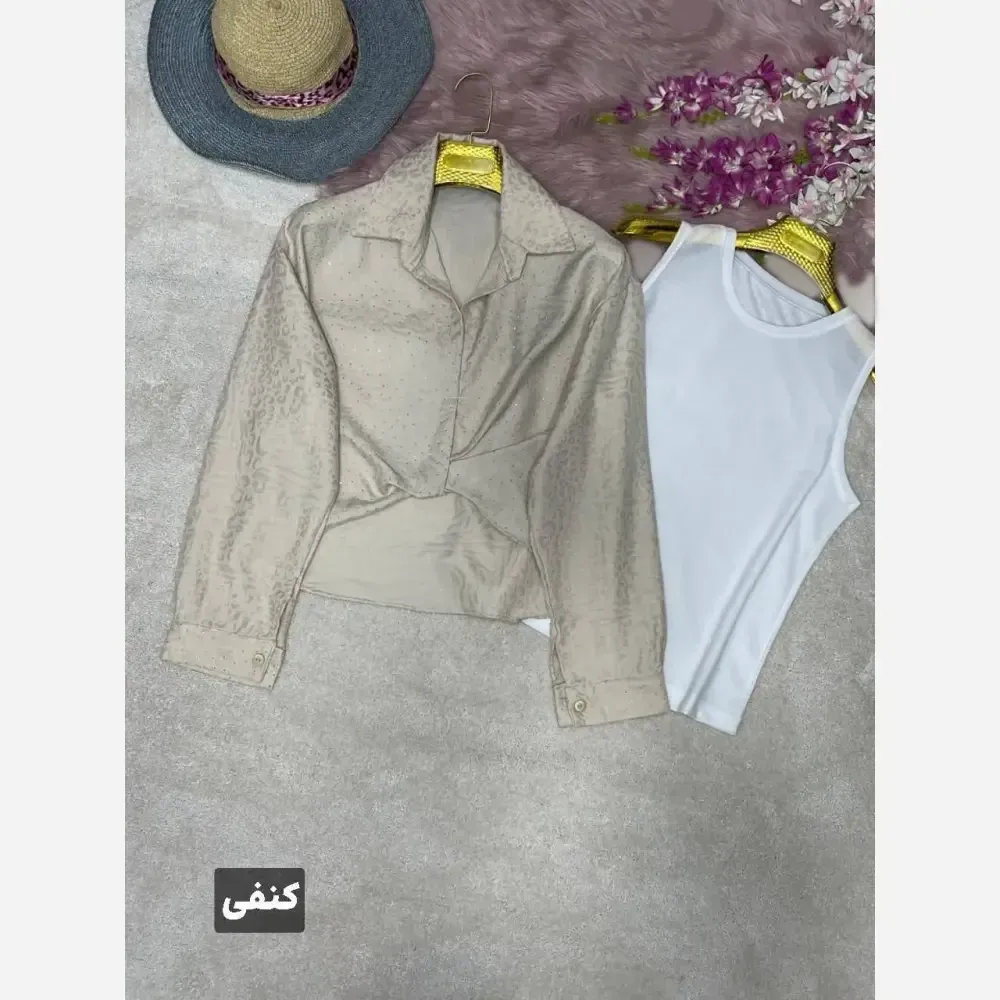 ست دوتیکه گره ای دلا جنس صوفیا نگین دار فری سایز