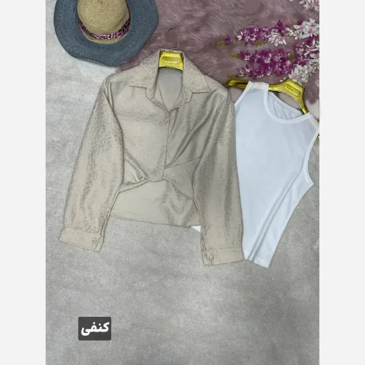 ست دوتیکه گره ای دلا جنس صوفیا نگین دار فری سایز