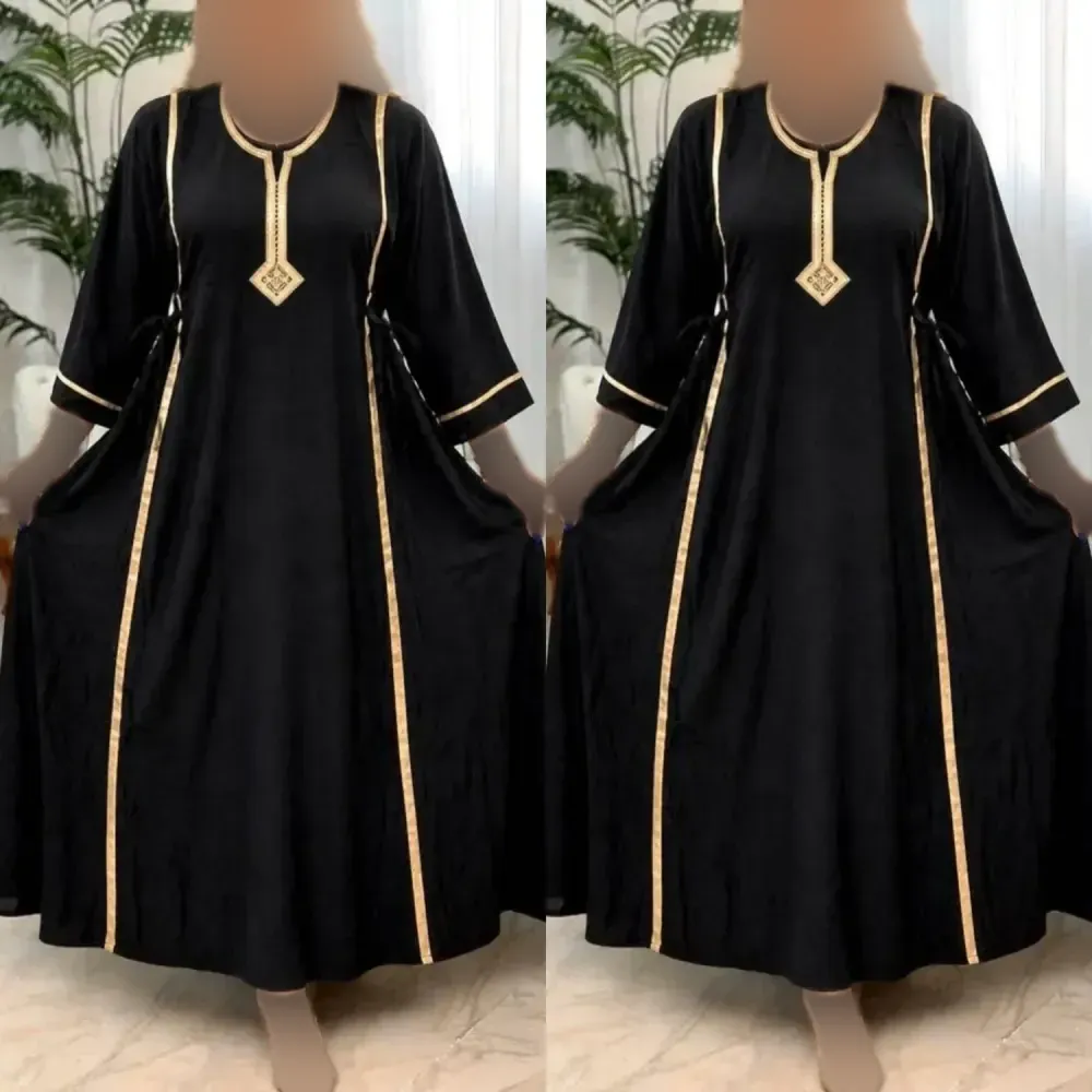 پیراهن نخی زنانه مدل پوپک خنک و سبک رنگ مشکی و نسکافه ای سایز فری سایز