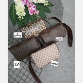 کیف کاربردی چرمی سایز آزاد طرح پلنگی شطرنجی گوچی