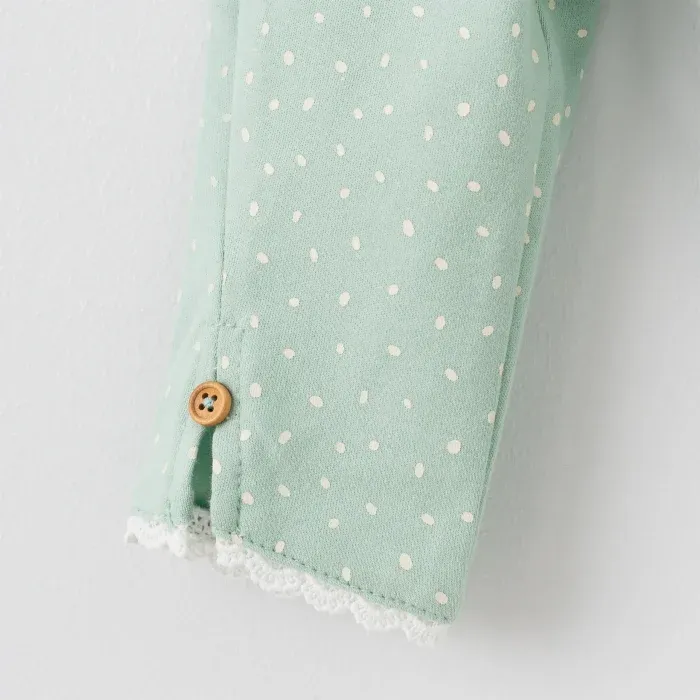شلوار نخی بچگانه طرح یونیکورن سبز خالدار