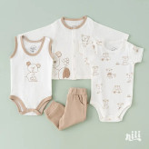 ست 13 تیکه بیمارستانی نوزاد طرح موش نخ پنبه 0 تا 3 ماه