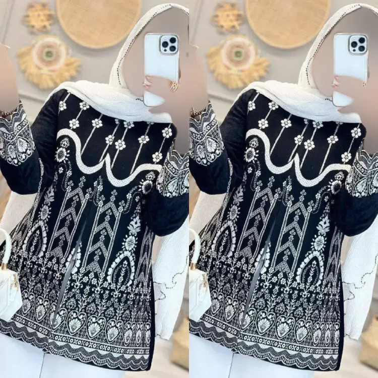 کت زنانه مدل نوردخت جنس پرشین و سوزن دوزی رنگ مشکی سایز فری سایز