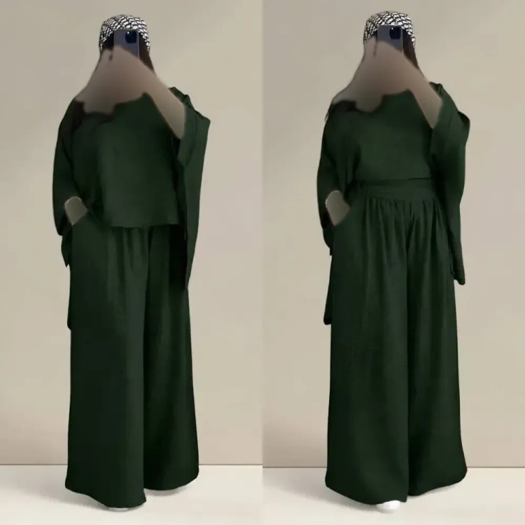 ست شومیز و شلوار زنانه جنس شانتون سایز فری 38 تا 48