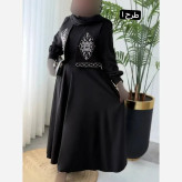 پیراهن پر چین و جلیغه مازراتی و الیزه فری سایز مناسب 38 تا 46