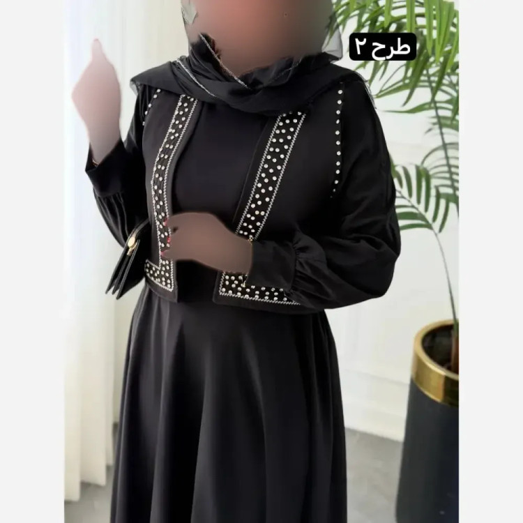 پیراهن پر چین و جلیغه مازراتی و الیزه فری سایز مناسب 38 تا 46