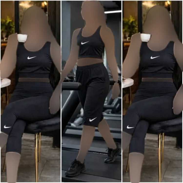 ست تاپ و شلوارک ورزشی زنانه فلامنت رنگ مشکی مناسب باشگاه و منزل