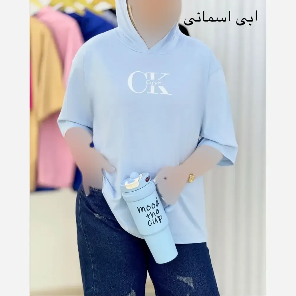 تیشرت لانگ زنانه پنبه دبل بافت فری سایز