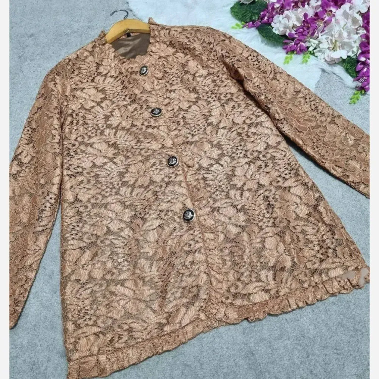 کت مانتویی گیپور زنانه درجه یک آستردار رنگ سبز مشکی نسکافه ای سایز 1 و 2