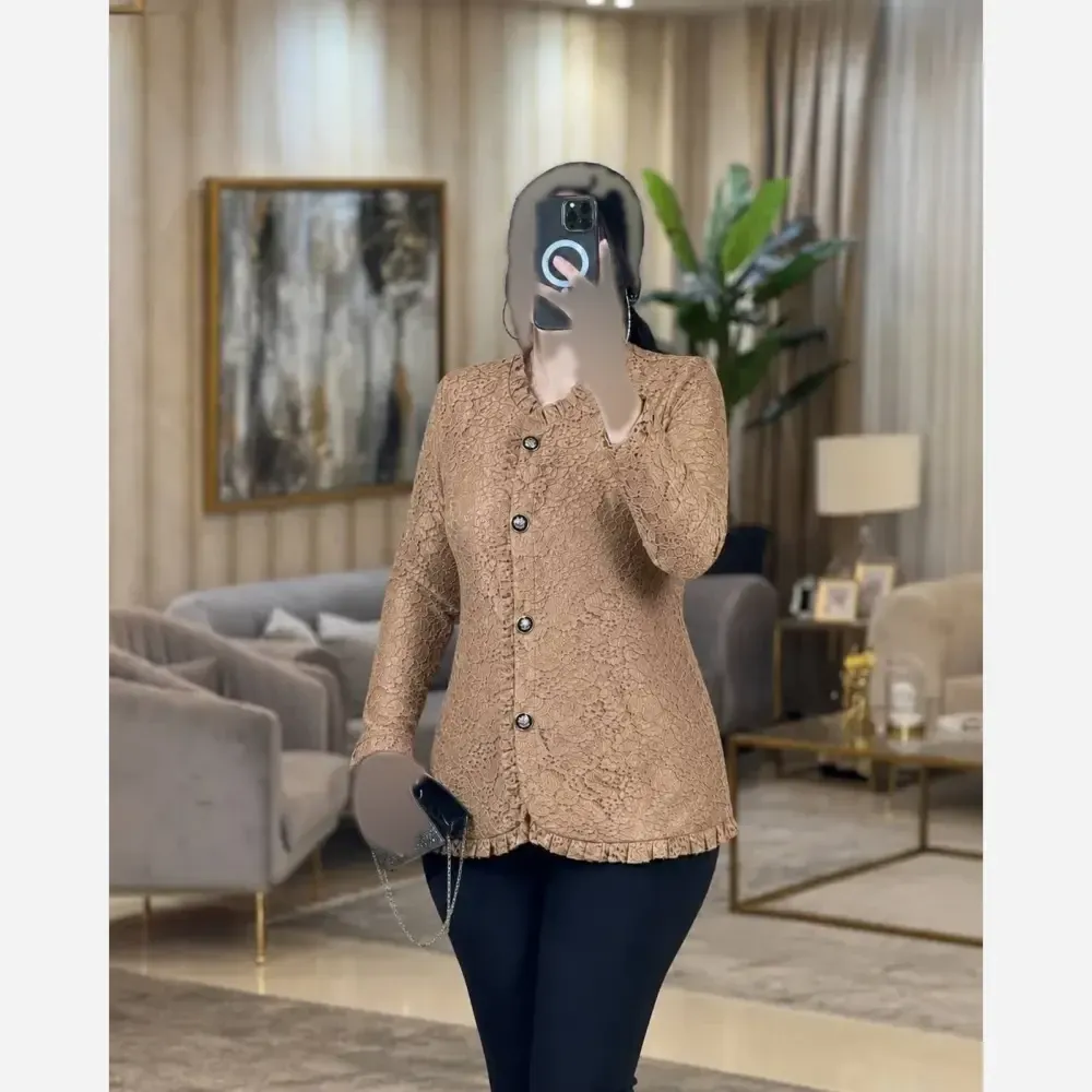 کت مانتویی گیپور زنانه درجه یک آستردار رنگ سبز مشکی نسکافه ای سایز 1 و 2