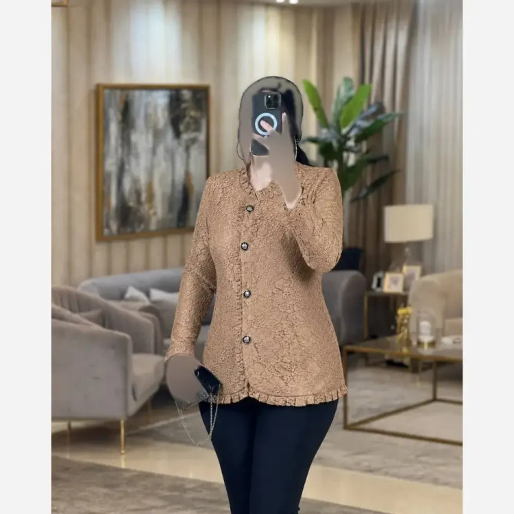 کت مانتویی گیپور زنانه درجه یک آستردار رنگ سبز مشکی نسکافه ای سایز 1 و 2