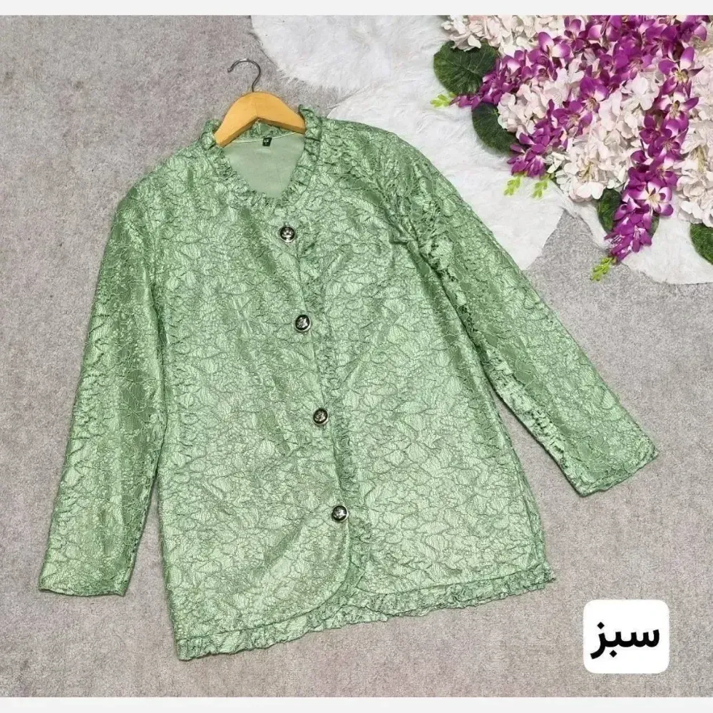 کت مانتویی گیپور زنانه درجه یک آستردار رنگ سبز مشکی نسکافه ای سایز 1 و 2