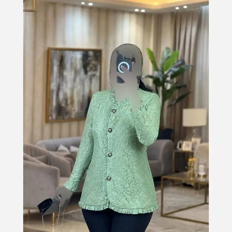 کت مانتویی گیپور زنانه درجه یک آستردار رنگ سبز مشکی نسکافه ای سایز 1 و 2